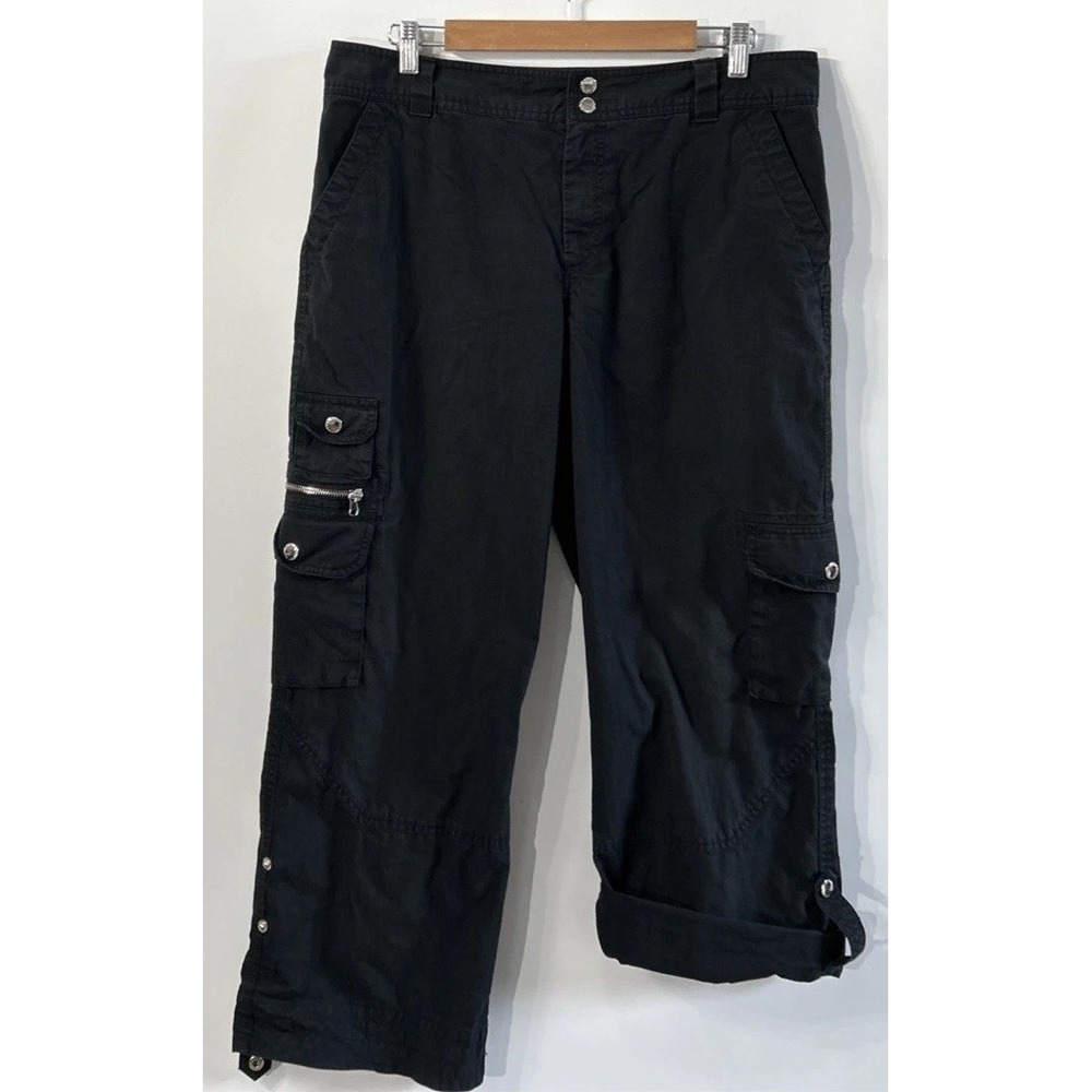 Ralph Lauren Women's Straight Leg Cargo Pants Sz 12 Roll Tab‎ Legs